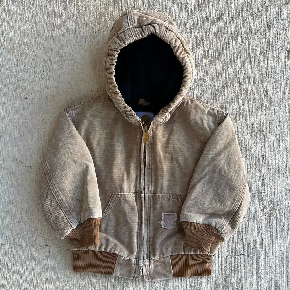 Carhartt YJ130 brown youth hooded work wear jacket